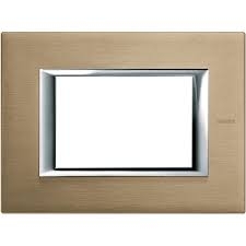 Axolute Bticino - Legrand -MẶT CHE 3M – NHÔM XƯỚC (BRUSHED TITANIUM) – HA4803NX