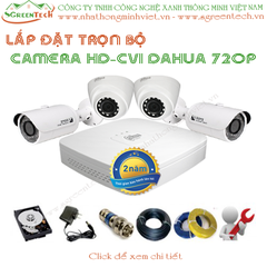 Trọn bộ Camera Dahua siêu nét HD-CVI 720P