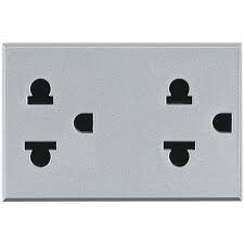 Axolute Bticino - Legrand - Ổ CẮM ĐÔI 3 CHẤU 3M MÀU XÁM – HC4185