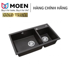 CHẬU RỬA CHÉN ĐÔI ÂM BÀN BỘT ĐÁ MÀU ĐEN MOEN MODEL 27901BL