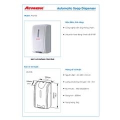 Máy xà phòng cảm ứng tự động ATMOR Model: AT-210S