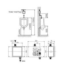Van tiểu cảm ứng âm tường ATMOR Model: AT-2083 (AC/DC)