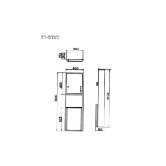 Hộp giấy âm tường - Inox SUS 304 ATMOR Model: TD-8336S