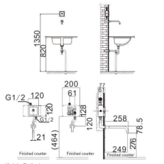Vòi lavabo cảm ứng (âm tường - lạnh) ATMOR Model: AT-2101 (AC/DC)