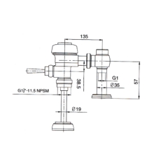 Van xả gạt bồn tiểu nam ATMOR Model: AT8108-1