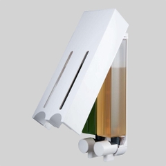 Hộp nhấn xà phòng 2 hộc nhựa ABS ATMOR Model: DH-700-2W