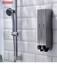 Hộp nhấn xà phòng 2 hộc nhựa ABS ATMOR Model: DH-700-2VP
