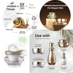 Kem dưỡng mắt GOLD ENERGY SNAIL SYNERGY chứa vàng 24K nguyên chất 30ml