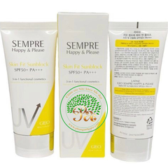 Kem chống nắng Geo Sempre Happy & Please skin fit sun block SPF/ 50 PA +++