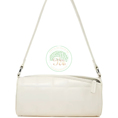 Túi dây kéo xéo màu trắng kem