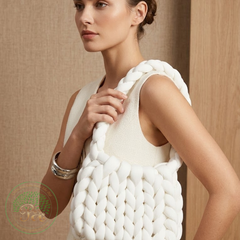 Túi len dày F21 màu trắng