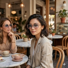 Kính mắt gọng nâu tròng xanh from usa