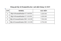 Báo giá bếp từ Rommelsbacher tháng 11/2019