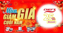 Cuối năm bếp từ Chefs giảm giá 25% đồng loạt + quà giá trị