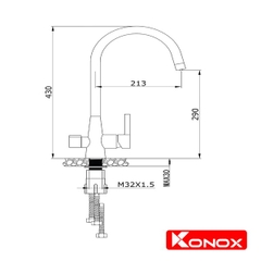 Vòi rửa bát Konox kết hợp RO KN1309