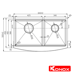 Chậu rửa bát Konox KN8450DA