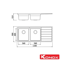 Chậu rửa bát Konox KS11650 2B