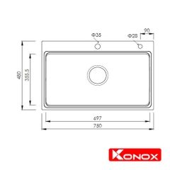 Chậu rửa bát Konox KN7548SO