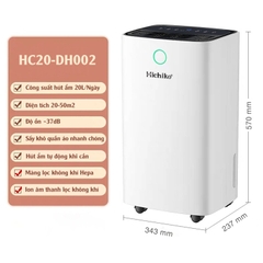 Máy hút ẩm và lọc không khí Hepa Hichiko HC20-DH002 chính hãng