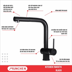 Vòi rửa bát rút dây Munchen MBF81825B