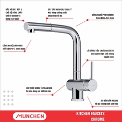 Vòi rửa bát rút dây Munchen MBF81825C