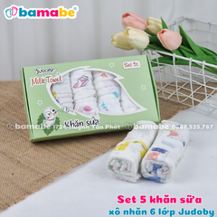 Set 5 khăn sữa xô nhắn 6 lớp Judoby JS004