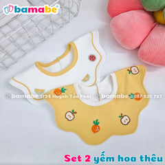 Set 2 yếm hoa thêu