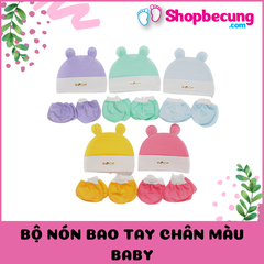 BỘ NÓN BAO TAY CHÂN MÀU BABY