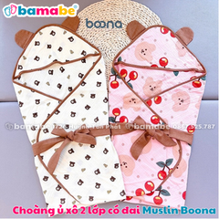 Choàng ủ xô 2 lớp có đai Muslin Boona