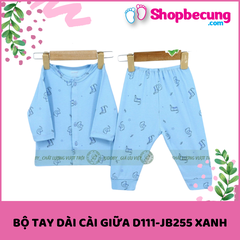 BỘ TAY DÀI CÀI GIỮA D111-JB255 XANH