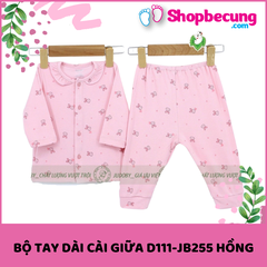 BỘ TAY DÀI CÀI GIỮA D111-JB255 HỒNG