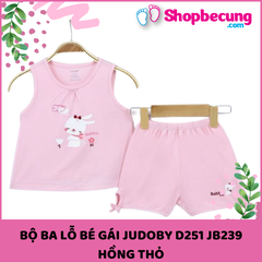 BỘ BA LỖ BÉ GÁI JUDOBY D251 JB239 HỒNG THỎ