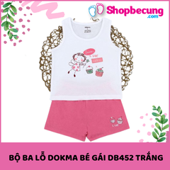 BỘ BA LỖ DOKMA BÉ GÁI DB452 TRẮNG