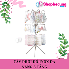 CÂY PHƠI ĐỒ INOX ĐA NĂNG 3 TẦNG