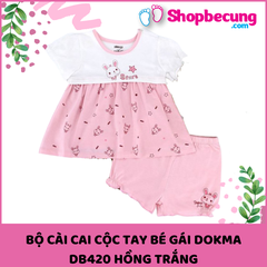 BỘ CÀI CAI CỘC TAY BÉ GÁI DOKMA DB420 HỒNG TRẮNG