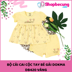 BỘ CÀI CAI CỘC TAY BÉ GÁI DOKMA DB420 VÀNG