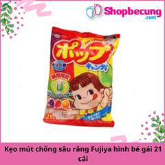 Kẹo mút chống sâu răng Fujiya hình bé gái 21 cái