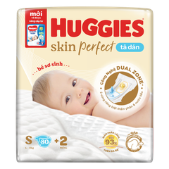 Tã dán Huggies Skin Perfect size S 54 miếng (4-8kg) S54