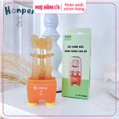 Bộ bàn chải silicon cho bé Honper 3 in 1