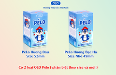 Bao Cao Su OLO PéLo Hương Dâu Size 52mm, Siêu Nhiều Gel Hộp 30 Chiếc