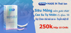 Bao Cao Su Durex Invisible Siêu Mỏng Hộp 10 Chiếc