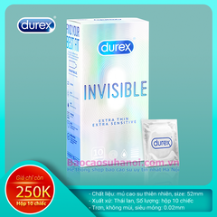 Bao Cao Su Durex Invisible Siêu Mỏng Hộp 10 Chiếc