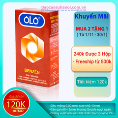 Bao Cao Su OLO Benzen 6 in 1 Size Nhỏ 49mm Chống Xuất Tinh Sớm