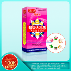Bao Cao Su Runbo Extra Hộp 6 Chiếc Gân Gai Khủng