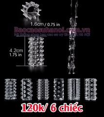 Bộ 6 Chiếc Đôn Khúc Giữa có bi Siêu Mềm Màu Trắng