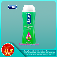 Gel Bôi Trơn Durex Play Massage 2 in 1 Aloe Vera Soothing Lube 200ml