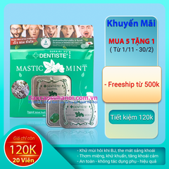 Kẹo Phòng The BJ Dentiste Mastic Mint Bạc Hà Hộp 20 Viên
