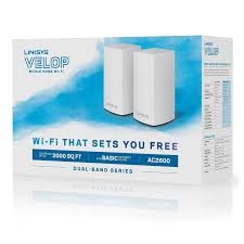 WiFi Linksys Velop Intelligent Mesh System WHW0102 - 2 Pack (AC2600)