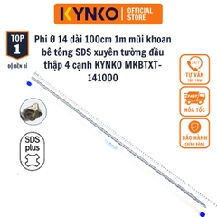 PHI Ø 14 DÀI 100CM 1M MŨI KHOAN BÊ TÔNG SDS XUYÊN TƯỜNG ĐẦU THẬP KYNKO MKBTXT-141000