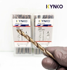 Mũi khoan Inox HSS-CO5 Kynko 5% Cobalt Ø 6mm MKI-HSS-CO5-060 Coban (VỈ 10 CHIẾC)